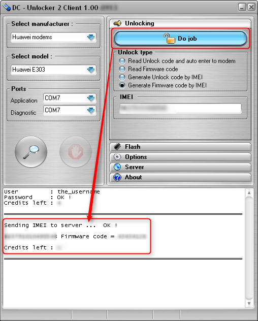 Press do job and firmware code will be displayed