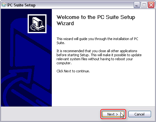 PC suite setup