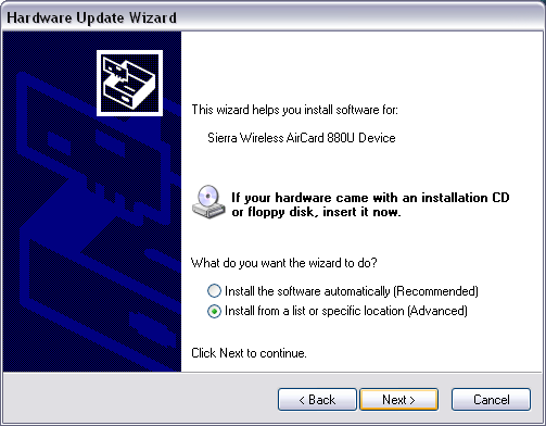 880U begin change driver