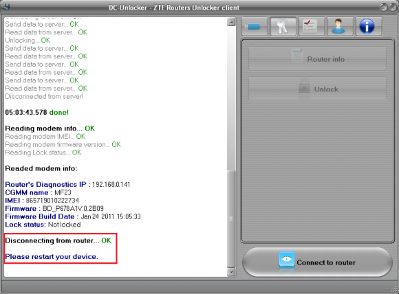 ZTE MF23 detect and unlock by network cable guide 11_12