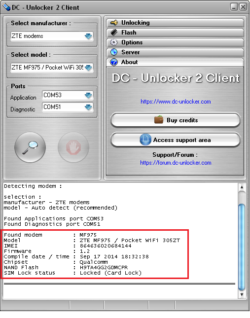 ZTE MF975 Pocket WiFi 305ZT and 303ZT detect and unlock guide ZTE MF975 Pocket WiFi 305ZT and 303ZT detect and unlock guide