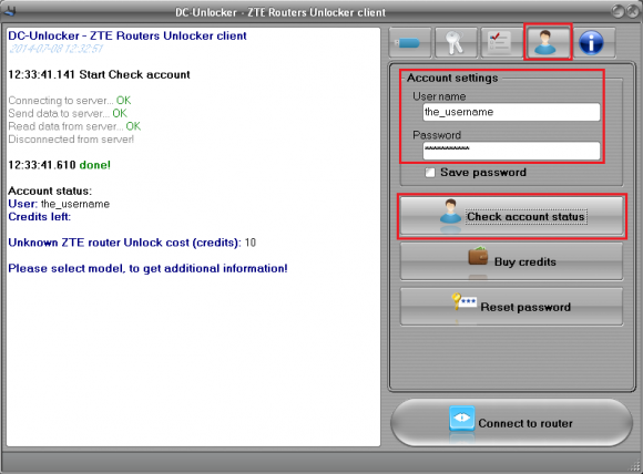 How to access Support Area from ZTE Router unlocker client