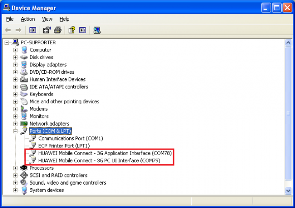 Huawei Hilink modem switch to COM Ports Mode