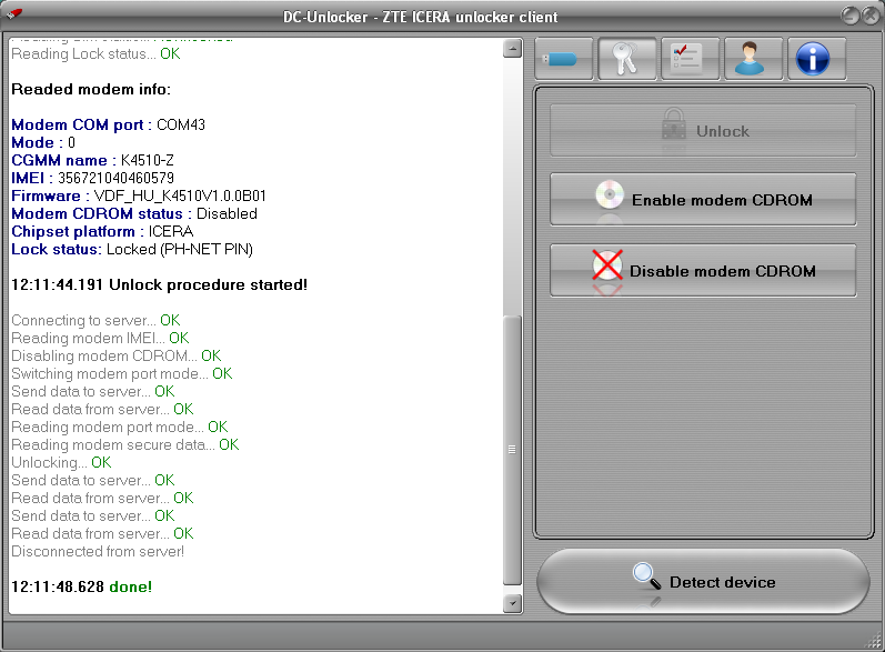 DC-Unlocker - ZTE ICERA Modems Unlocker - DC-unlocker